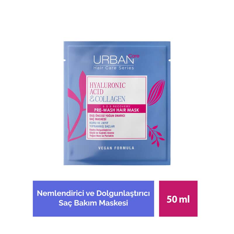 Urban Care قناع العناية بالشعر قبل الاستحمام بحمض الهيالورونيك والكولاجين من أوربان كير 50 مل