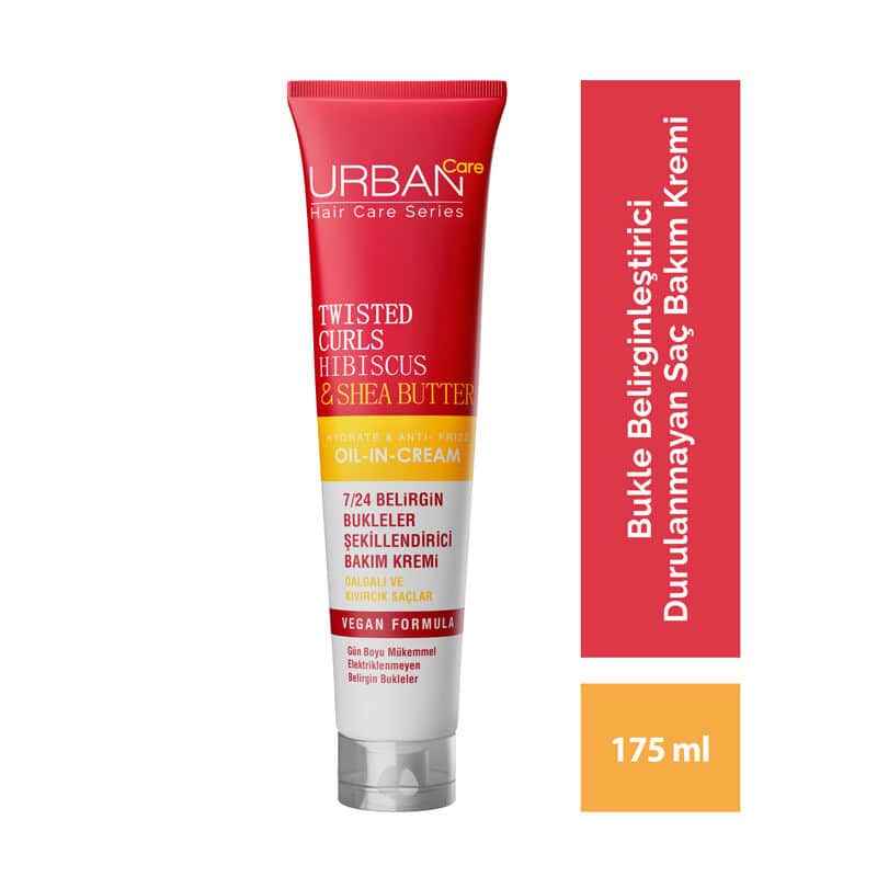 Urban Care كريم العناية بالشعر من أوربان كير تويستد كيرلز بخلاصة الكركديه وزبدة الشيا، يُترك على الشعر لمدة 24 ساعة طوال أيام الأسبوع، 175 مل