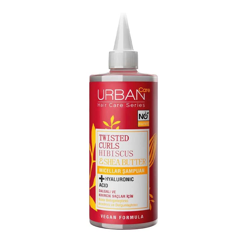 Urban Care شامبو ميسيلار للشعر المجعد والمجعد من أوربان كير، بخلاصة الكركديه وزبدة الشيا، 340 مل