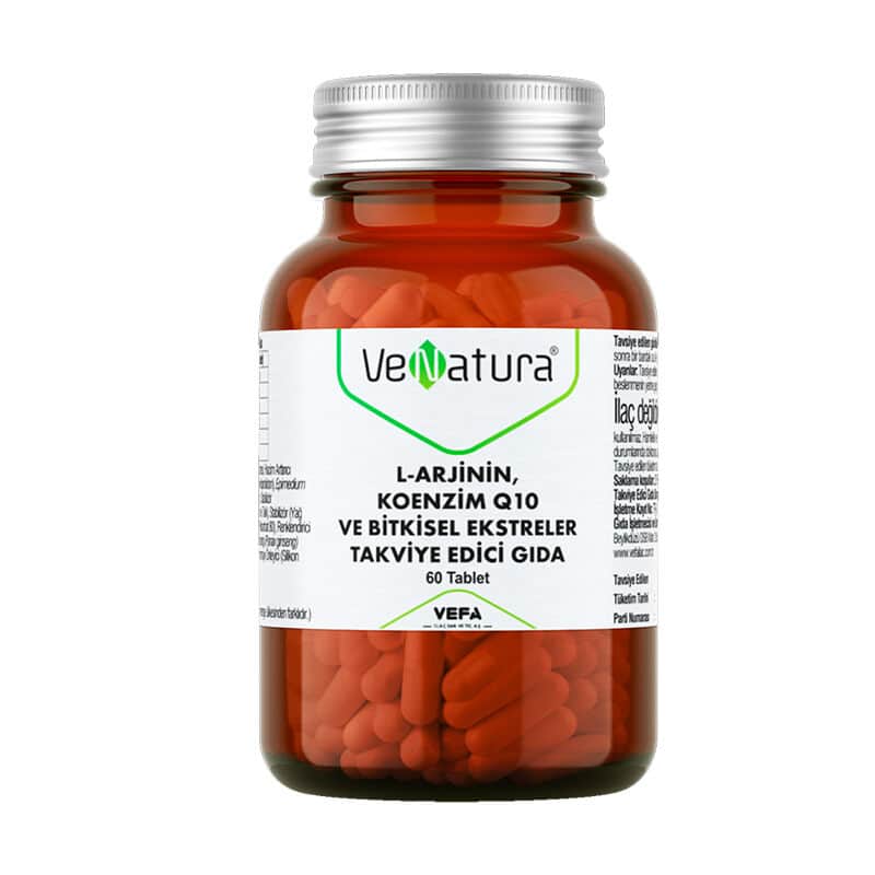 VeNatura فيناتورا إل-أرجينين إنزيم كيو10 ومستخلصات عشبية 60 قرصًا
