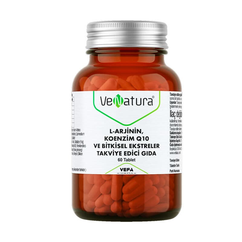VeNatura فيناتورا إل-أرجينين إنزيم كيو10 ومستخلصات عشبية 60 قرصًا