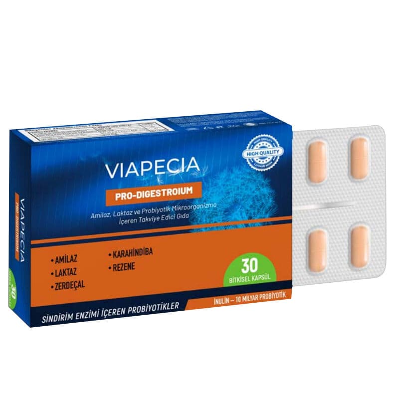 Viapecia فيابيسيا برو-ديجيستريوم، غذاء مكمل غذائي، 30 قرصًا عشبيًا