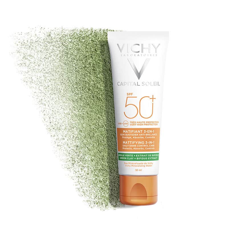 Vichy كريم فيشي كابيتال سولاي للوجه بعامل حماية من الشمس 50+ ومزيل لمعان 50 مل