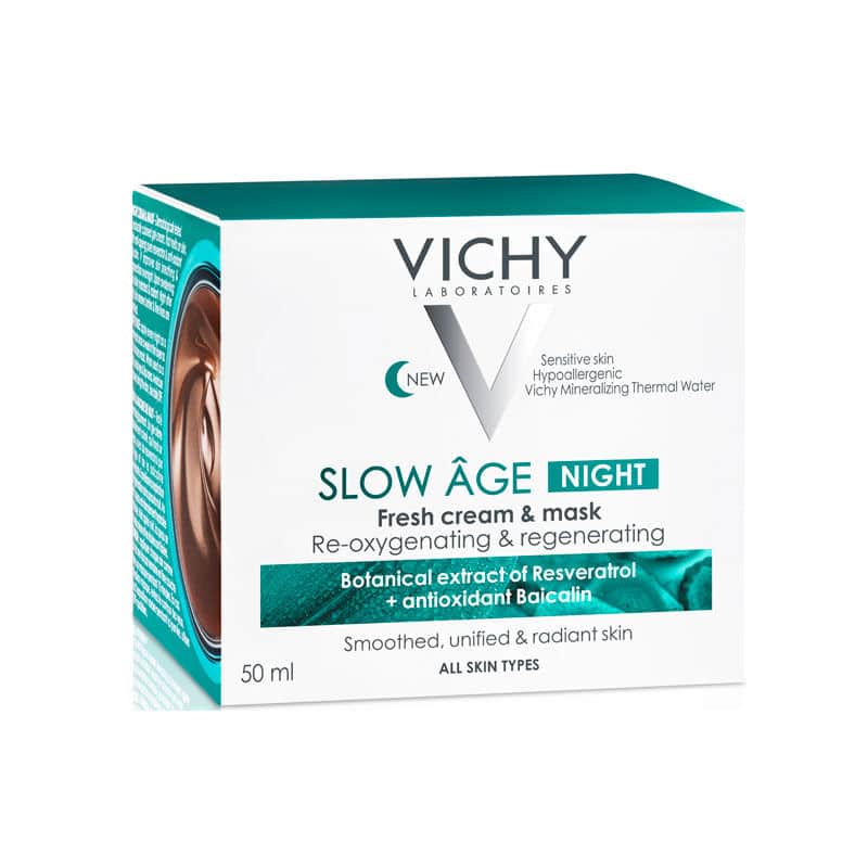 Vichy كريم وقناع للعناية الليلية فيشي سلو إيج نايت المضاد للشيخوخة 50 مل
