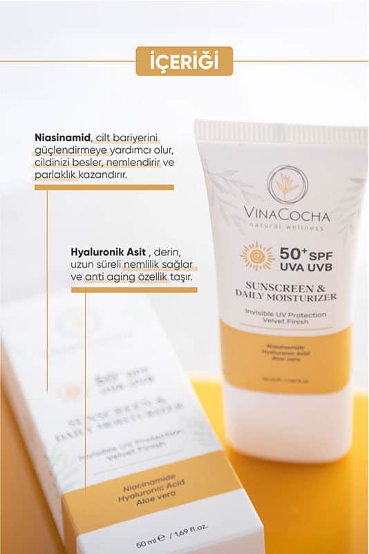 Vinacocha كريم فيناكوتشا الواقي من الشمس بعامل حماية 50 مرطب للوجه 50 مل