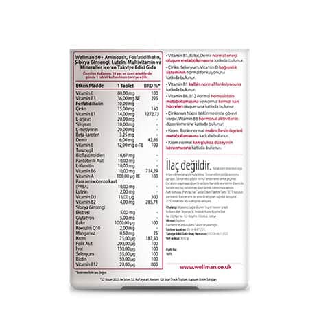 Vitabiotics Wellman 50+ Food Supplement 30 tablets