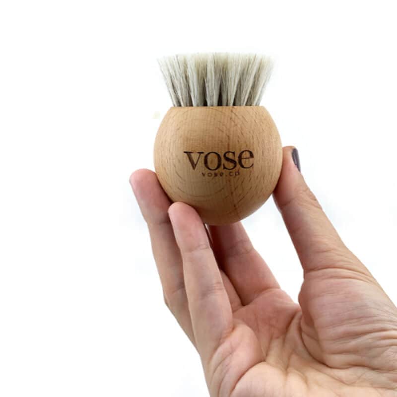 Vose فرشاة العناية بالوجه من شعر الخيل الطبيعي 100% من فوز أبيض