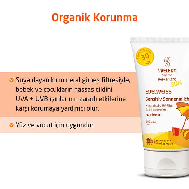 لوشن واقي شمس للأطفال مع فلتر معدني SPF30+ 150 مل من ويليدا Weleda