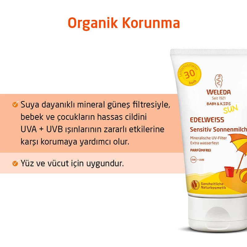 لوشن واقي شمس للأطفال مع فلتر معدني SPF30+ 150 مل من ويليدا Weleda