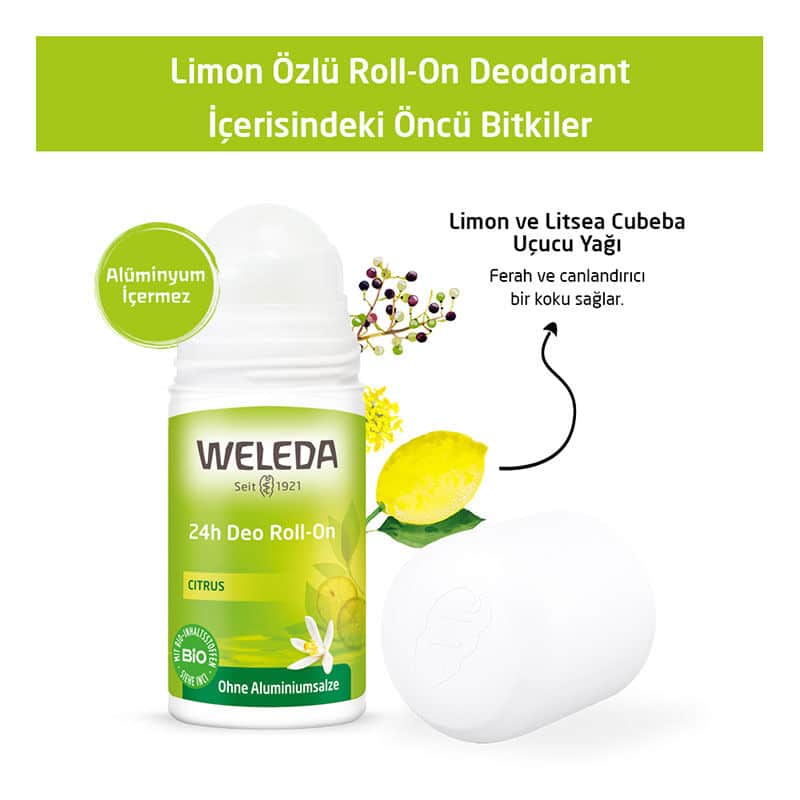 Weleda مزيل عرق طبيعي رول أون من ويليدا بخلاصة الليمون ٥٠ مل