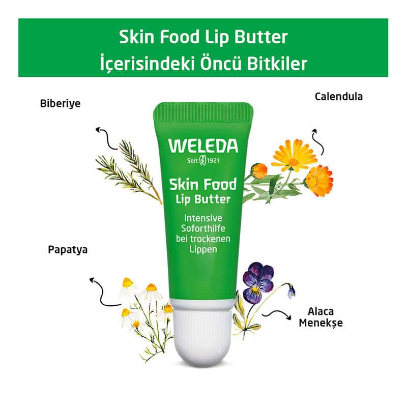 Weleda مرطب شفاه عضوي مغذي من ويليدا سكين فود، 8 مل