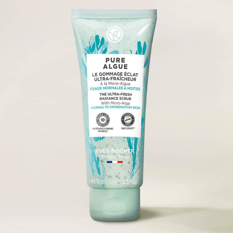 Yves Rocher مقشر مرطب ومنعش من إيف روشيه بيور ألغ 75 مل