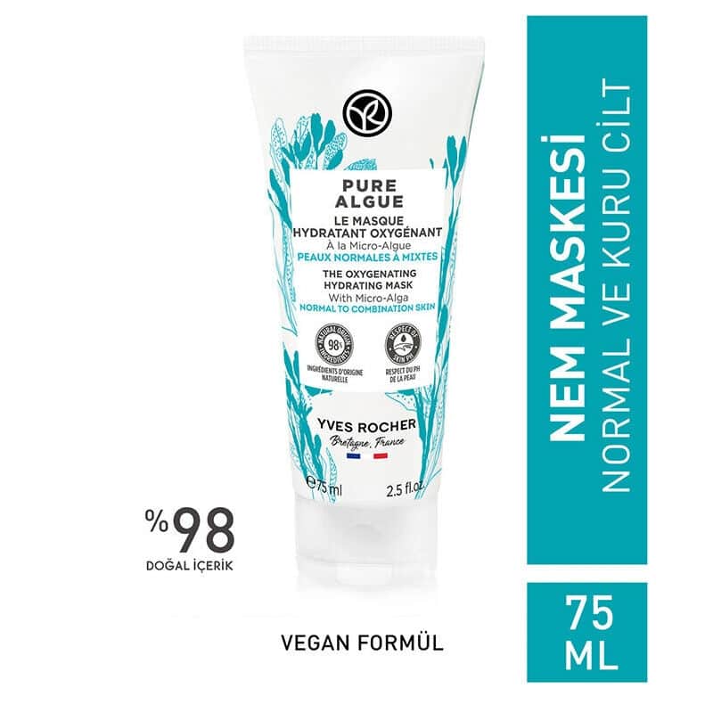 Yves Rocher قناع ترطيب وتجديد مكثف من إيف روشيه بيور ألغ 75 مل