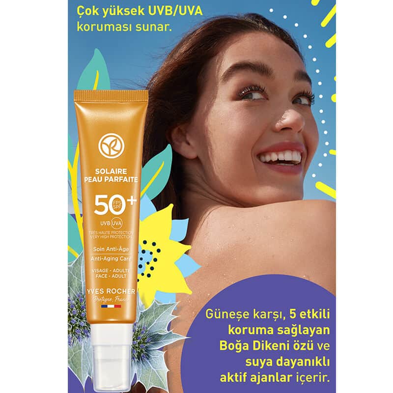 Yves Rocher كريم الشمس المضاد للشيخوخة من إيف روشيه سولير بو بارفيت بعامل حماية من الشمس 50، 40 مل