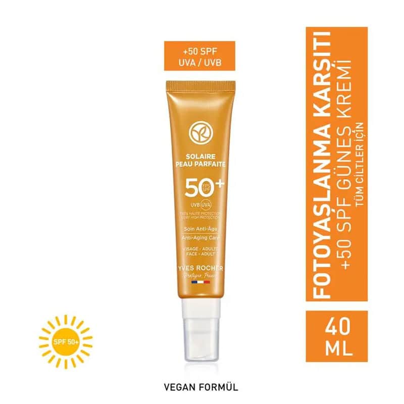 Yves Rocher كريم الشمس المضاد للشيخوخة من إيف روشيه سولير بو بارفيت بعامل حماية من الشمس 50، 40 مل