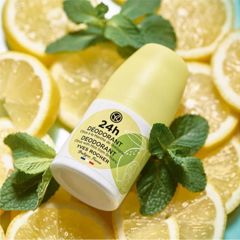 Yves Rocher مزيل عرق رول أون من إيف روشيه للجنسين برائحة النعناع والليمون العضوي 50 مل