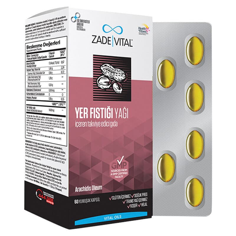 Zade Vital زيت الفول السوداني زاده فيتال، 60 كبسولة لينة