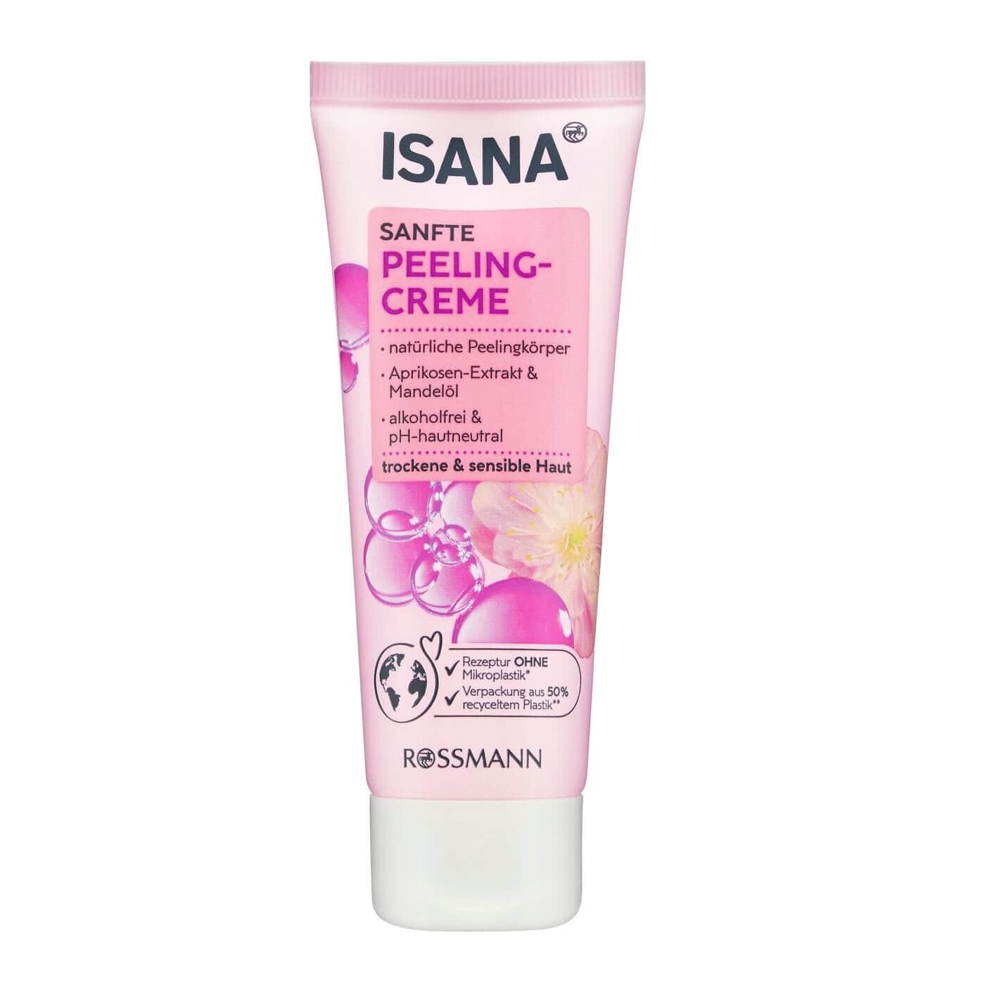 Isana Peeling Cream with Apricot Extract and Almond Oil for Dry and Sensitive Skin 75 ml